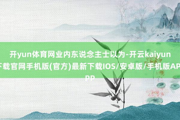 开yun体育网　　业内东说念主士以为-开云kaiyun下载官网手机版(官方)最新下载IOS/安卓版/手机版APP