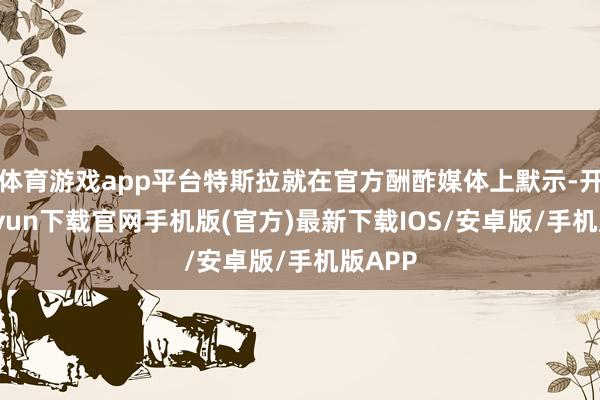 体育游戏app平台特斯拉就在官方酬酢媒体上默示-开云kaiyun下载官网手机版(官方)最新下载IOS/安卓版/手机版APP