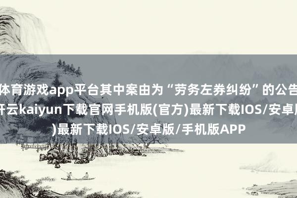 体育游戏app平台其中案由为“劳务左券纠纷”的公告以41则居首-开云kaiyun下载官网手机版(官方)最新下载IOS/安卓版/手机版APP